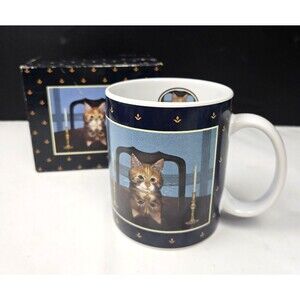 Vintage Lang & Wise Lord Buffington Cat Mug Lowell Herrero Painting 1997 NEW